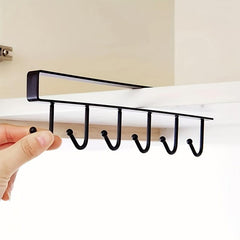 4pcs Mug Cup Holders with Hooks Under Cabinet Hanging Storage