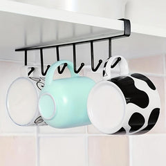 4pcs Mug Cup Holders with Hooks Under Cabinet Hanging Storage