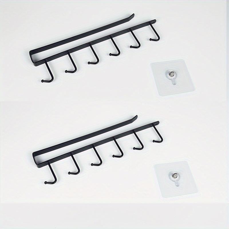 4pcs Mug Cup Holders with Hooks Under Cabinet Hanging Storage