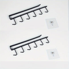 4pcs Mug Cup Holders with Hooks Under Cabinet Hanging Storage