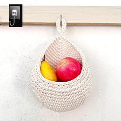 3pcs Rope Textile Hanging Kitchen Basket Bohemian Style Food Slin