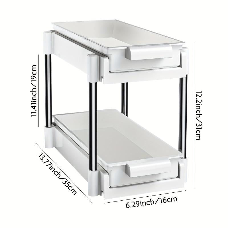 Zendar Under Sink Organizer 2 Tier Sliding Basket Rack