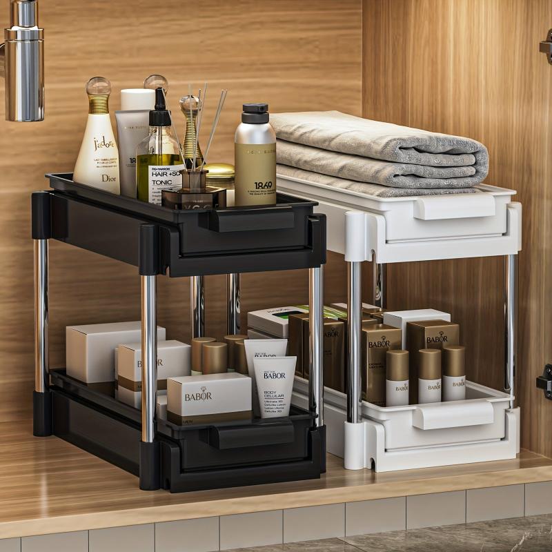 Zendar Under Sink Organizer 2 Tier Sliding Basket Rack