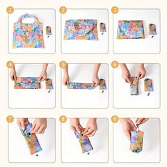 2pcs Foldable Supermarket Shopping Bag Large Capacity for Travel Picnic Camping