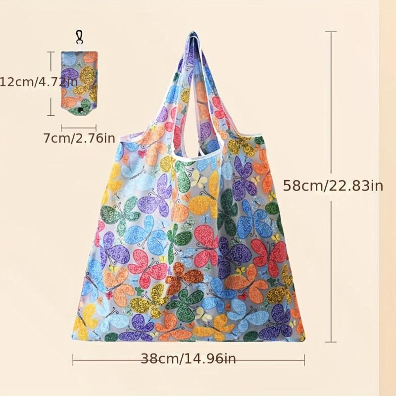 2pcs Foldable Supermarket Shopping Bag Large Capacity for Travel Picnic Camping