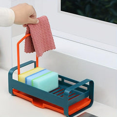 Sink Drain Storage Rack Dishwashing Sponge Brush Towel Scrubber Holder