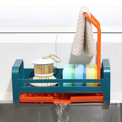Sink Drain Storage Rack Dishwashing Sponge Brush Towel Scrubber Holder