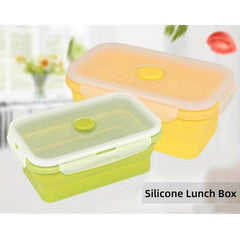 Silicone Lunch Box with Lid for Travel and Fresh Food Storage