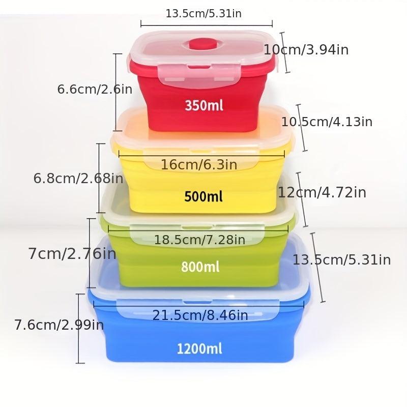 Silicone Lunch Box with Lid for Travel and Fresh Food Storage