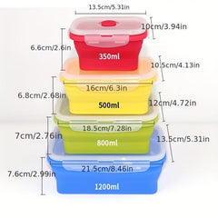Silicone Lunch Box with Lid for Travel and Fresh Food Storage