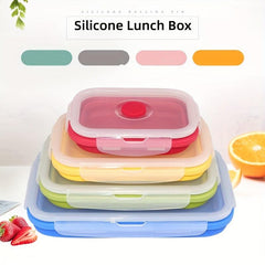 Silicone Lunch Box with Lid for Travel and Fresh Food Storage