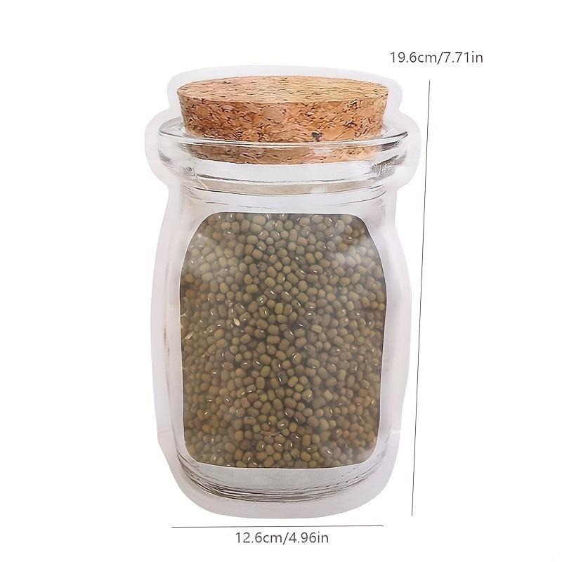 2pcs Leakproof Cork Bottle Zipper Bag Food Storage Reusable Pouch Snacks