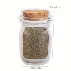 2pcs Leakproof Cork Bottle Zipper Bag Food Storage Reusable Pouch Snacks