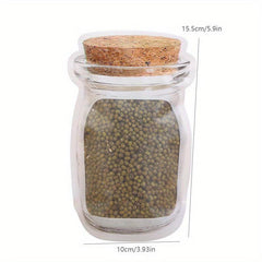 2pcs Leakproof Cork Bottle Zipper Bag Food Storage Reusable Pouch Snacks