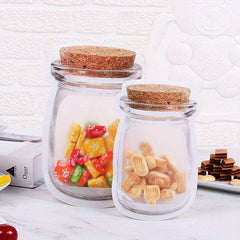 2pcs Leakproof Cork Bottle Zipper Bag Food Storage Reusable Pouch Snacks