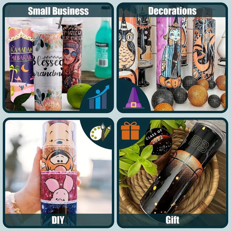 4pcs 20oz Sublimation Tumblers DIY Water Cups Insulated Bottle