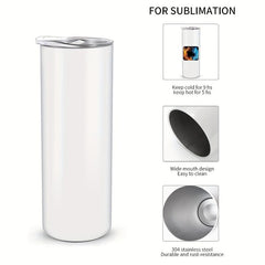 4pcs 20oz Sublimation Tumblers DIY Water Cups Insulated Bottle