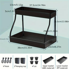 Double Layer Rack No Drawer Kitchen Bathroom Under Sink Organizer Storage Shelf