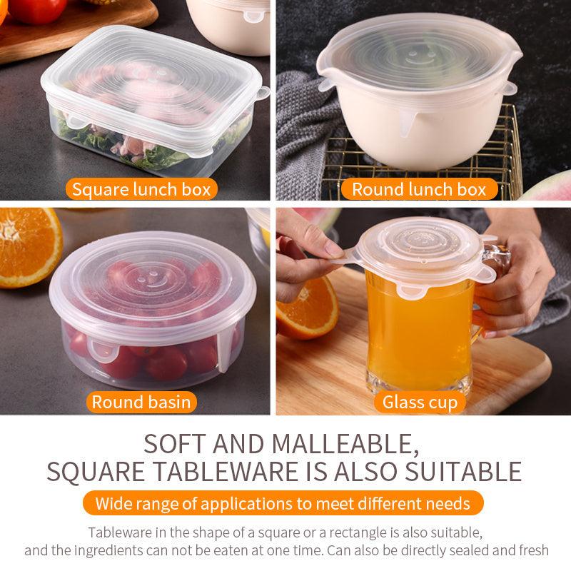 6pcs Silicone Sealed Cover Fresh Keeping Cover