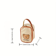 Bear Pattern Insulated Lunch Box Bag - Camping, Picnic, Beach