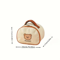 Bear Pattern Insulated Lunch Box Bag - Camping, Picnic, Beach
