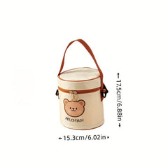 Bear Pattern Insulated Lunch Box Bag - Camping, Picnic, Beach