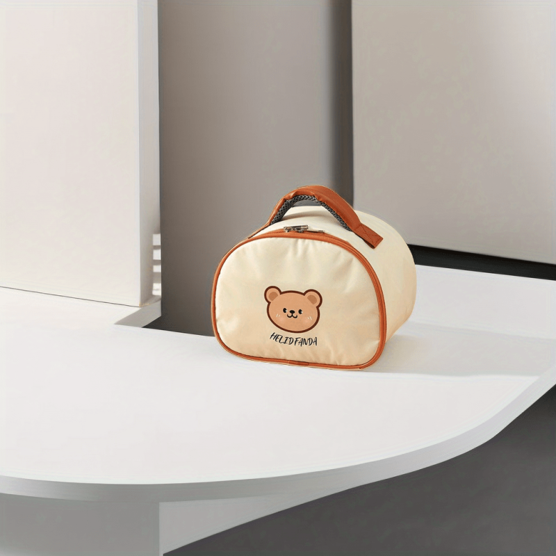 Bear Pattern Insulated Lunch Box Bag - Camping, Picnic, Beach