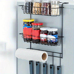 4 Tier Refrigerator Storage Rack Side Hanging Organizer Fridge Spice Rack