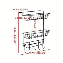 4 Tier Refrigerator Storage Rack Side Hanging Organizer Fridge Spice Rack