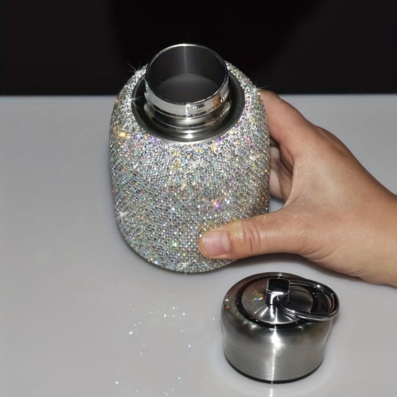 Glitter Tumbler 201ml Stainless Steel Water Bottle with Rhinestone
