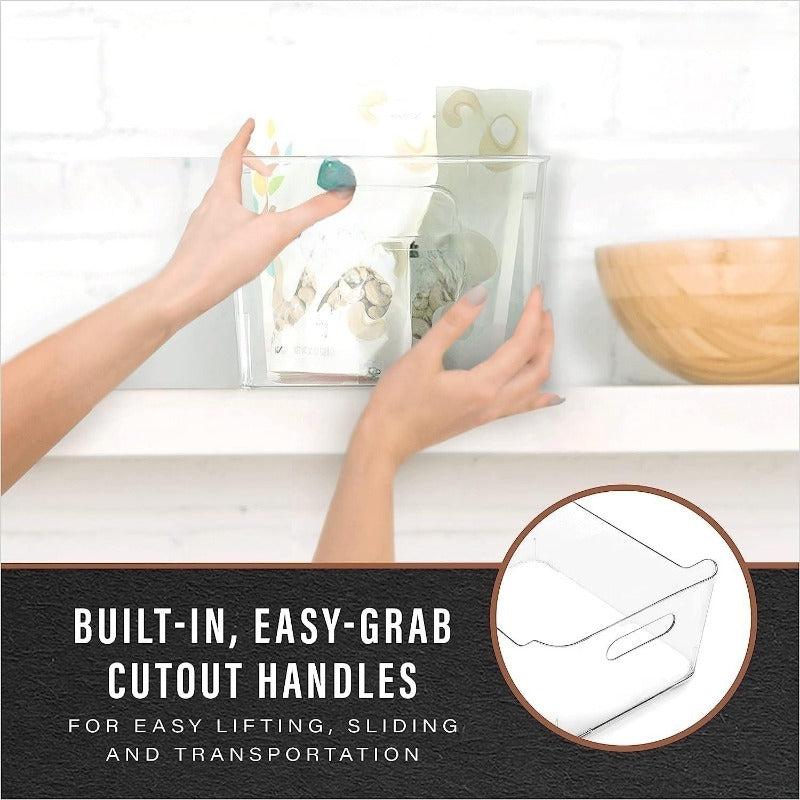Plastic Storage Bin Cutlery Organizer for Home and Kitchen