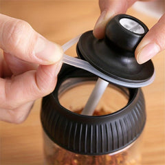 Glass Seasoning Box With Spoon Lid Honey Bottle All in One Kitchen Supplies