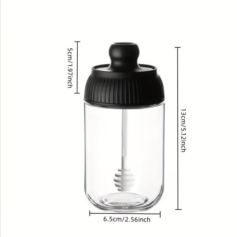 Glass Seasoning Box With Spoon Lid Honey Bottle All in One Kitchen Supplies