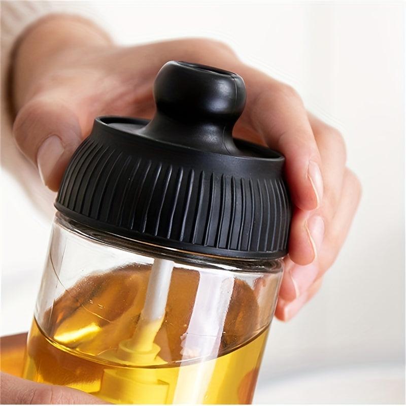 Glass Seasoning Box With Spoon Lid Honey Bottle All in One Kitchen Supplies