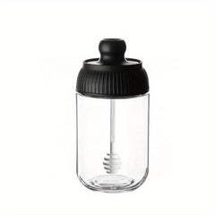 Glass Seasoning Box With Spoon Lid Honey Bottle All in One Kitchen Supplies