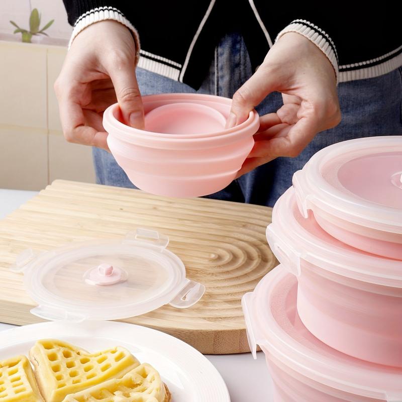 Portable Telescopic Lunch Box Collapsible Silicone Food Storage Container
