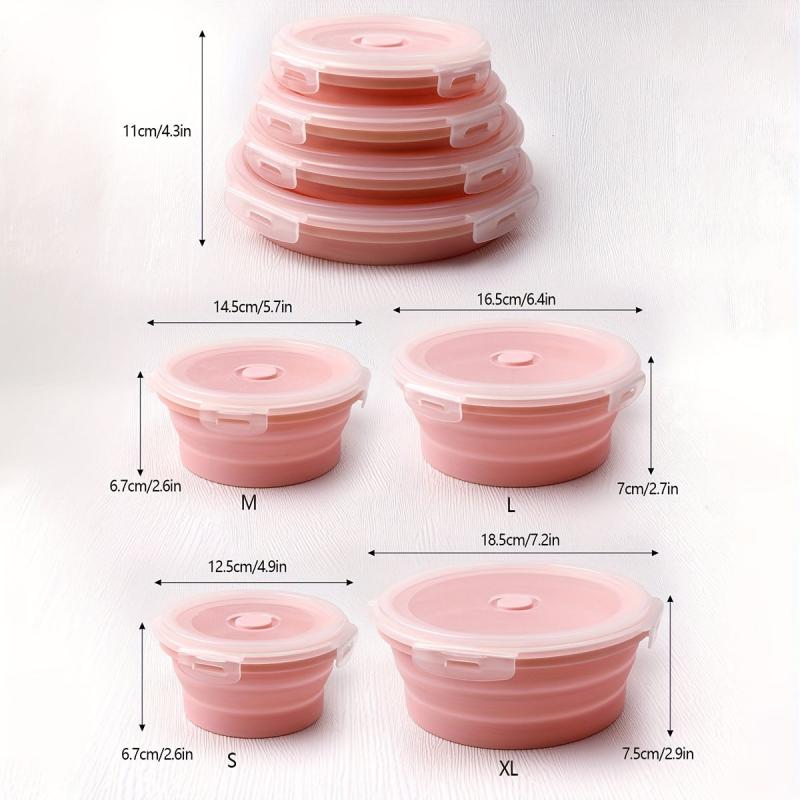Portable Telescopic Lunch Box Collapsible Silicone Food Storage Container