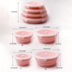 Portable Telescopic Lunch Box Collapsible Silicone Food Storage Container