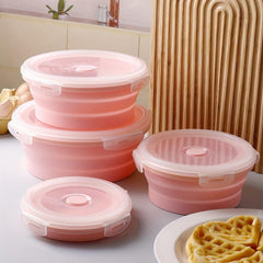 Portable Telescopic Lunch Box Collapsible Silicone Food Storage Container