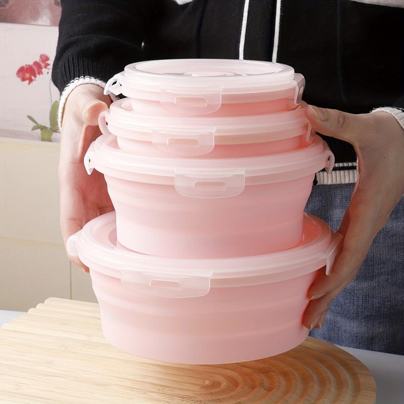Portable Telescopic Lunch Box Collapsible Silicone Food Storage Container