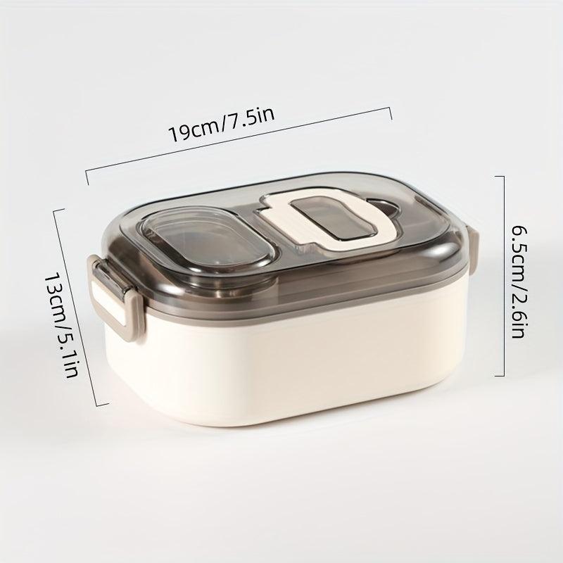 Leak Proof Plastic Lunch Boxes with Spoons, Double Layered, Stackable