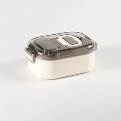 Leak Proof Plastic Lunch Boxes with Spoons, Double Layered, Stackable