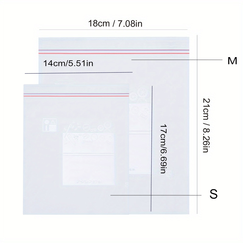 Double Sealing Strips Food Storage Bags 30pcs