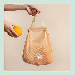 Portable Hanging Storage Mesh Bag for Kitchen - Wall-mounted Fruit & Vegetable