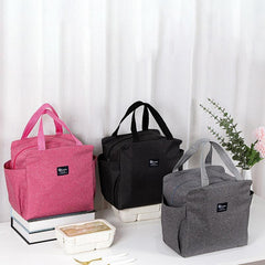 Navy Insulated Bento Bag Ice Pack Outdoor Picnic Waterproof Lunch Box Bag