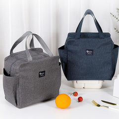 Navy Insulated Bento Bag Ice Pack Outdoor Picnic Waterproof Lunch Box Bag