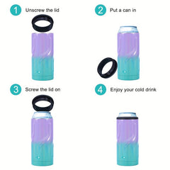 Stainless Steel Can Cooler Beer Tumbler 12oz Insulated 3-in-1 Drinkware