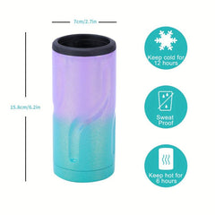 Stainless Steel Can Cooler Beer Tumbler 12oz Insulated 3-in-1 Drinkware