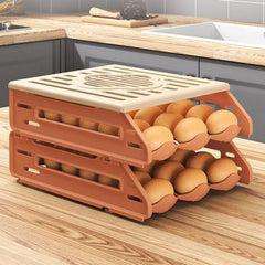 Egg Rolling Box for Refrigerator Storage, Holds 18-21 Eggs