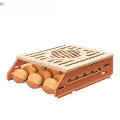 Egg Rolling Box for Refrigerator Storage, Holds 18-21 Eggs